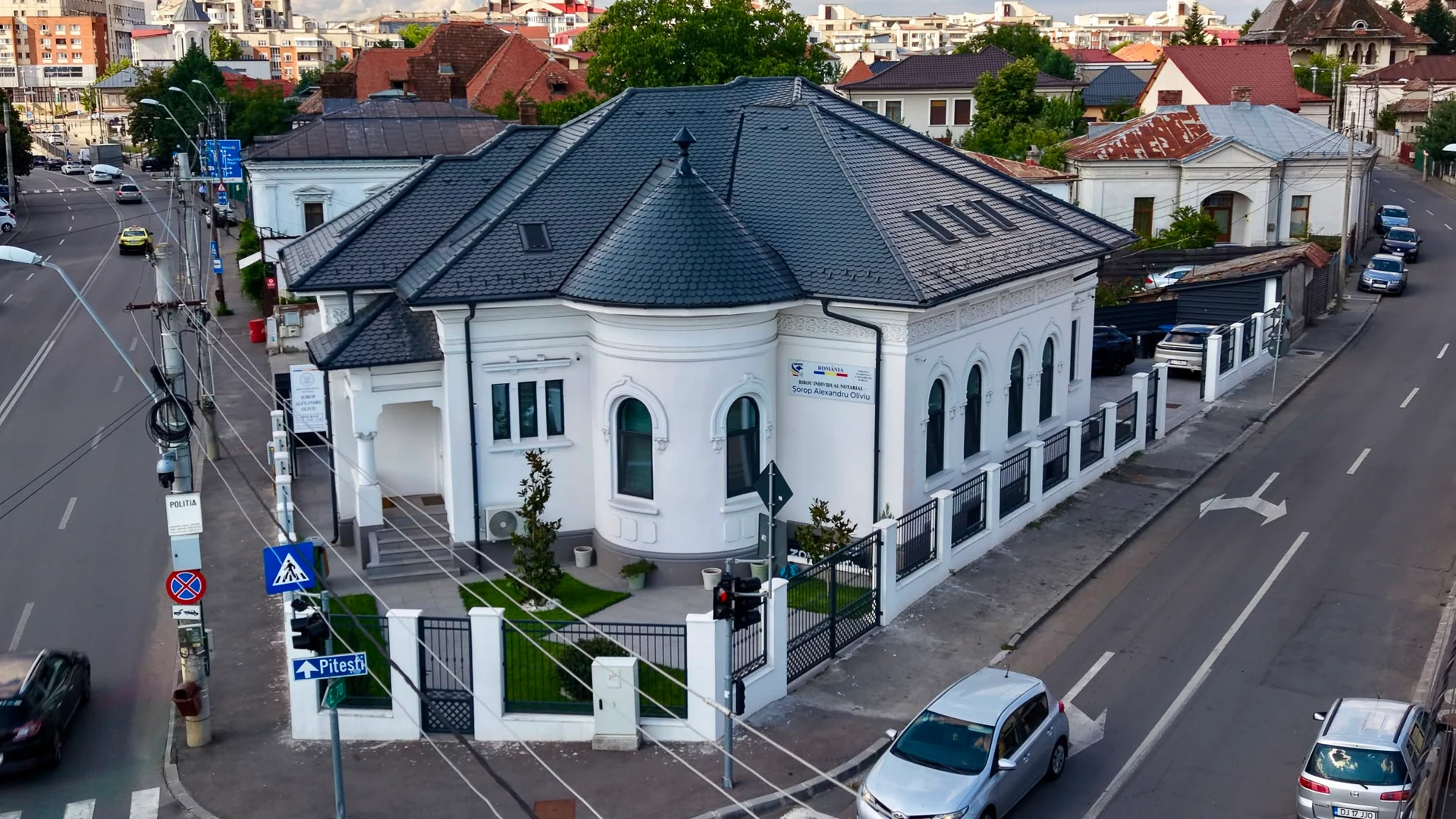 Clădirea biroului notarial și zona centrală a Craiovei